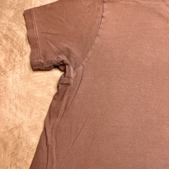 Abercrombie & Fitch Brown Patchwork Embroidered Stitched Short Sleeve T-Shirt - Picture 6 of 10